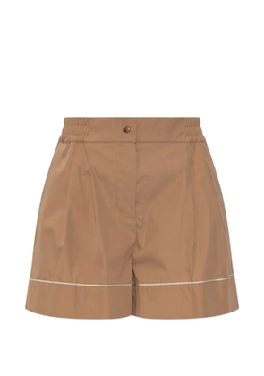 Moncler logo-patch piped shorts - Brown