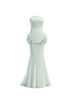 Gemy Maalouf floral-embellished strapless dress - Green