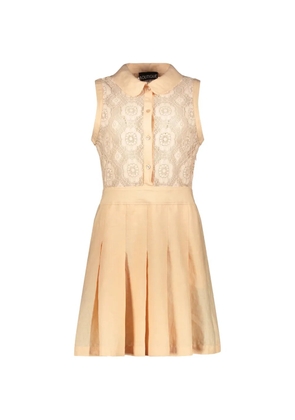 Boutique Moschino lace-panel pleated mini dress - Neutrals