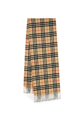 Burberry check fringed scarf - Neutrals