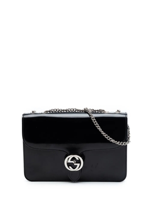Gucci Pre-Owned 2016-2026 Medium Patent Interlocking G crossbody bag - Black