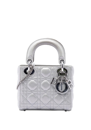 Christian Dior Pre-Owned 2015 Mini Iridescent Lambskin Cannage Lady Dior satchel - Silver