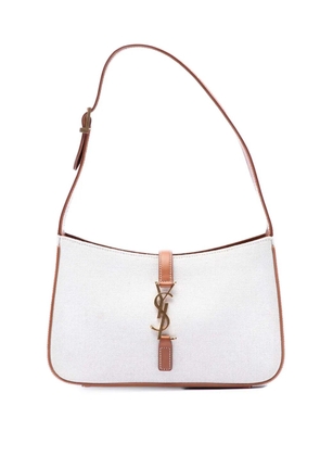 Saint Laurent Pre-Owned 2022 Canvas and Leather Le 5 a 7 shoulder bag - White