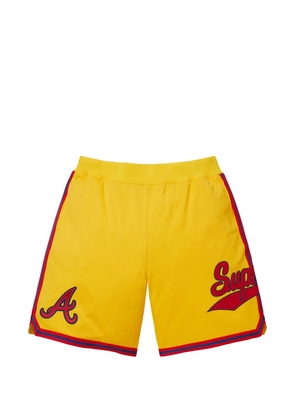 Supreme x Mitchell & Ness MLB logo-patch shorts - Yellow