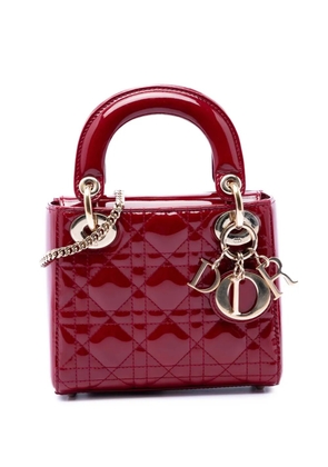Christian Dior Pre-Owned 2017 Mini Patent Cannage Lady Dior satchel - Red