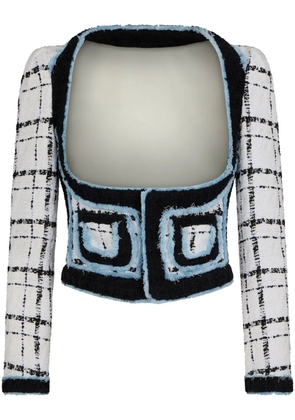 DSQUARED2 Bouclè corset cotton-blend jacket - White