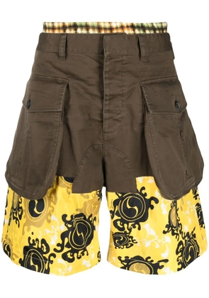 DSQUARED2 layered-effect cotton shorts - Green