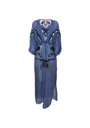 PUCCI Pre-Owned embroidered kaftan dress - Blue