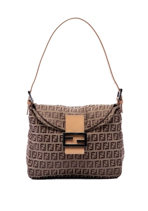 Fendi Pre-Owned 2000-2010 Zucchino Canvas Double Flap Mamma shoulder bag - Brown
