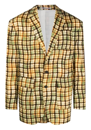 DSQUARED2 plaid-print single-breasted blazer - Yellow