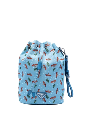 Prada Pre-Owned 2013-2026 Tessuto Sombrero and Cactus Drawstring pouch - Blue