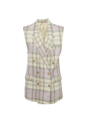 MARANT ÉTOILE plaid-pattern waistcoat and shorts set - Neutrals