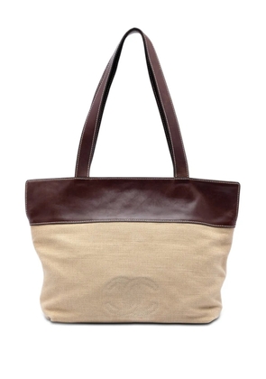 CHANEL Pre-Owned 1997-1999 CC Canvas and Leather tote bag - Brown