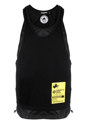 DSQUARED2 layered logo-patch tank top - Black