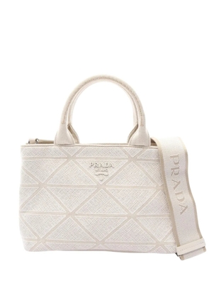 Prada Pre-Owned 2013-2026 Small Soft Canvas Symbole satchel - White