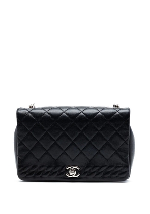 CHANEL Pre-Owned 2018 Small CC Quilted Lambskin Embossed Braid Single Flap crossbody bag - Black