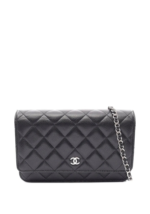 CHANEL Pre-Owned 2021-2026 CC Quilted Caviar Wallet on Chain crossbody bag - Black