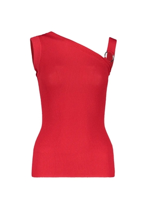 Boutique Moschino asymmetrical ribbed blouse - Red