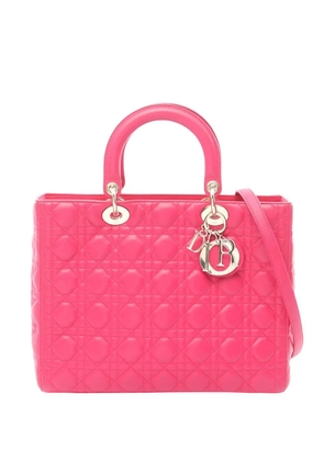Christian Dior Pre-Owned 2000-2026 Large Lambskin Cannage Lady Dior satchel - Pink
