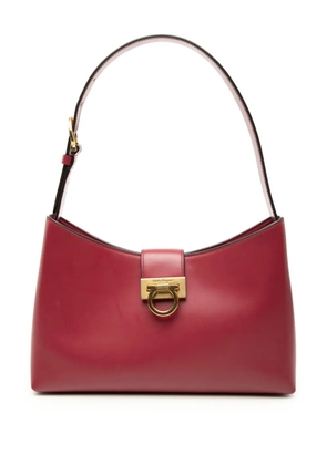 Ferragamo Pre-Owned 2010-2026 Leather Gancini Trifolio shoulder bag - Red