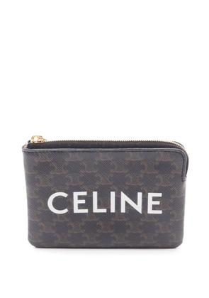 Celine Pre-Owned 2000-2026 Triomphe Coated Canvas coin pouch - Black