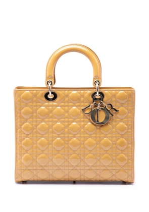 Christian Dior Pre-Owned 2011 Large Patent Cannage Lady Dior satchel - Yellow