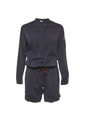 Brunello Cucinelli Vintage Monili-detail long-sleeve playsuit - Blue