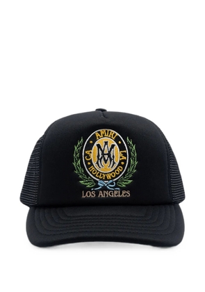 AMIRI logo-embroidered mesh-panel trucker hat - Black