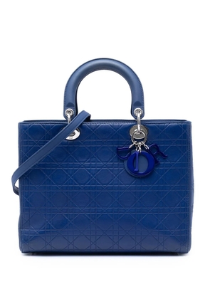 Christian Dior Pre-Owned 2013 Large Ultra Matte Calfskin Cannage Embossed Lady Dior satchel - Blue