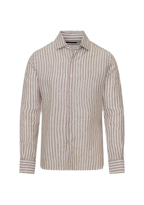 PATRICK ASSARAF Bengal stripe-print shirt - Neutrals