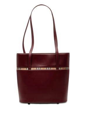 Burberry Pre-Owned 2000-2017 House Check Trimmed Leather shoulder bag - Red