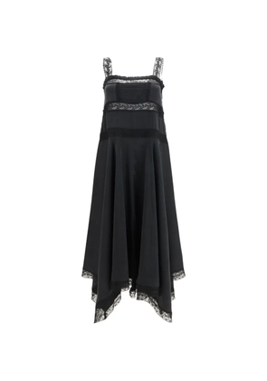 GANNI lace-trim maxi dress - Black