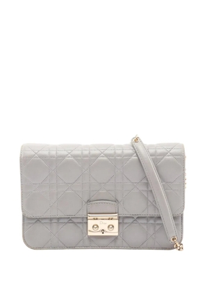 Christian Dior Pre-Owned 2011-2016 Lambskin Cannage Miss Dior Promenade Wallet on Chain crossbody bag - Grey