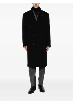 Lardini double-breasted peaked-lapel coat - Black