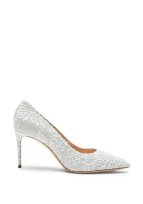 Casadei Julia Rigel floral-flock pumps - Silver