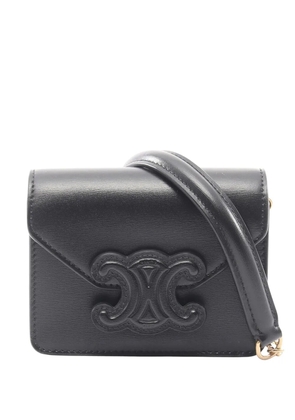 Celine Pre-Owned 2000-2026 Mini Calfskin Cuir Triomphe Chain crossbody bag - Black