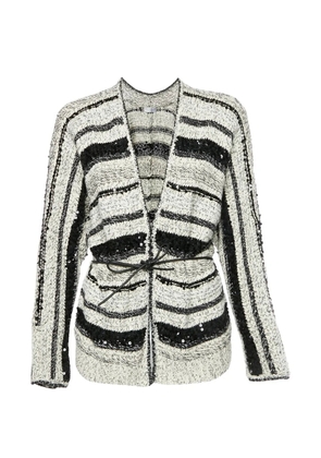 Brunello Cucinelli Vintage striped cardigan - Black