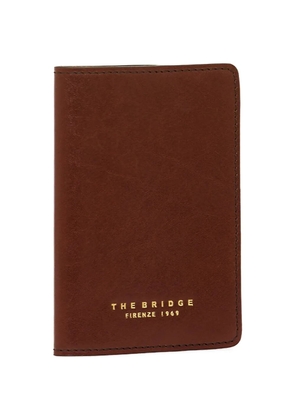 The Bridge logo-print leather passport holder - Brown