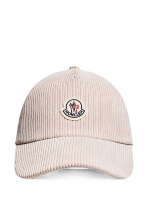 Moncler corduroy logo-patch baseball cap - Neutrals