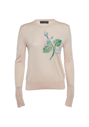 Dolce & Gabbana Pre-Owned floral-appliqué sweater - Pink