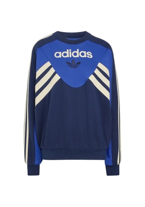 adidas logo-embroidered striped sweater - Blue