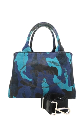Prada Pre-Owned 2013-2026 Small Canvas Canapa Logo Camouflage satchel - Blue