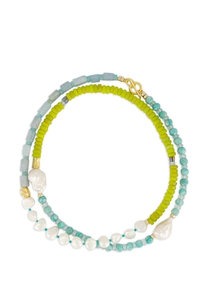 Lizzie Fortunato beaded pearl-embellished necklace - Green