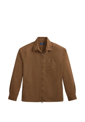 Polo Ralph Lauren Pony-embroidered zip-up shirt jacket - Brown