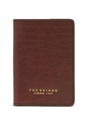 The Bridge Life-style logo-print leather passport holder - Brown