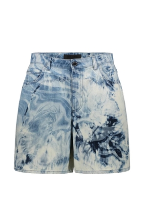Alberta Ferretti marble-effect denim shorts - Blue