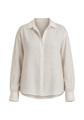 Velvet Brighton button-down long-sleeve linen shirt - Neutrals