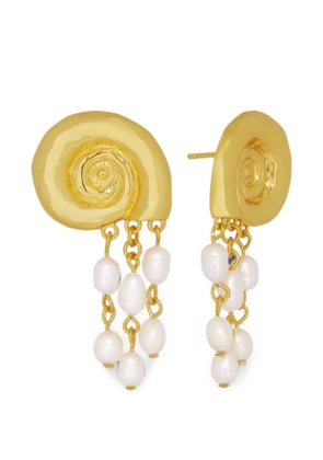 Ottoman Hands shell-pearl beaded earrings - Gold