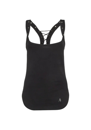 The Attico eyelet-detail lace-up tank top - Black