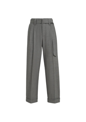 Brunello Cucinelli tropical luxury wool baggy sartorial trousers - Grey